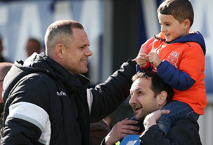 Final whistle - Stafford Rangers Manager Neil Kitching thanks the fans - final game in charge (2)