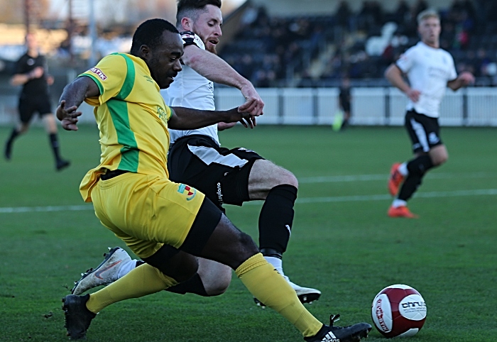 First Nantwich Town goal - Joe Mwasile crosses the ball under pressure for Sean Cooke to score (1)