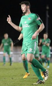 First Nantwich goal - Harry Clayton celebrates