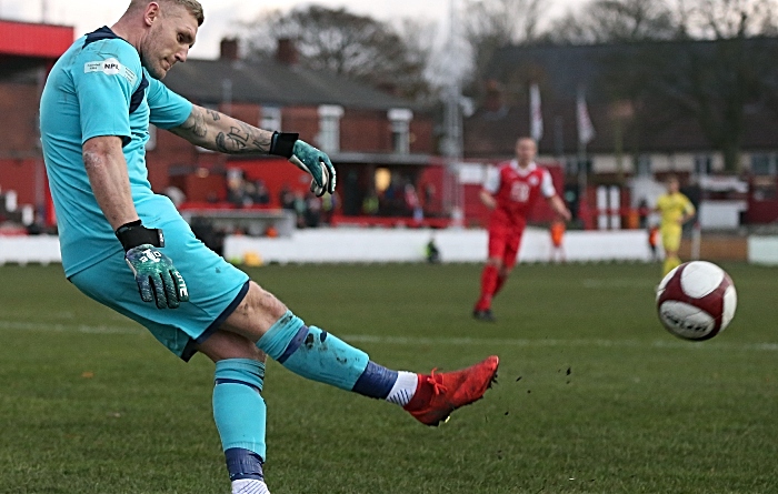 First-half - Ashton United keeper Jon Worsnop clears the ball (1)