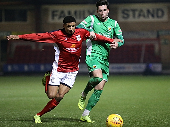 First-half - Callum Saunders eyes the ball (1)