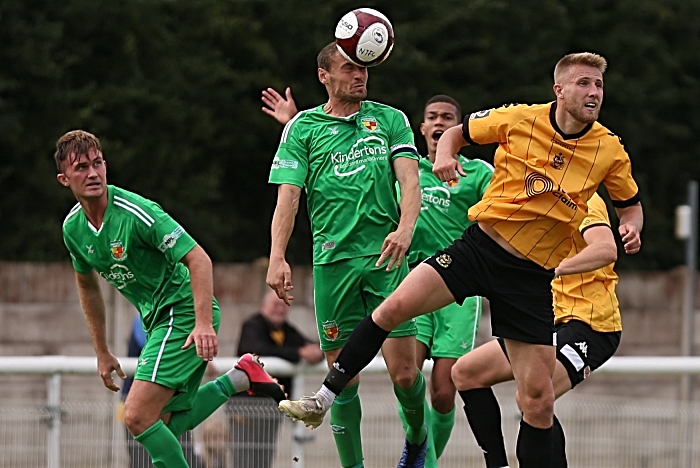 First-half - Dabbers captain Joel Stair wins the ball (1)