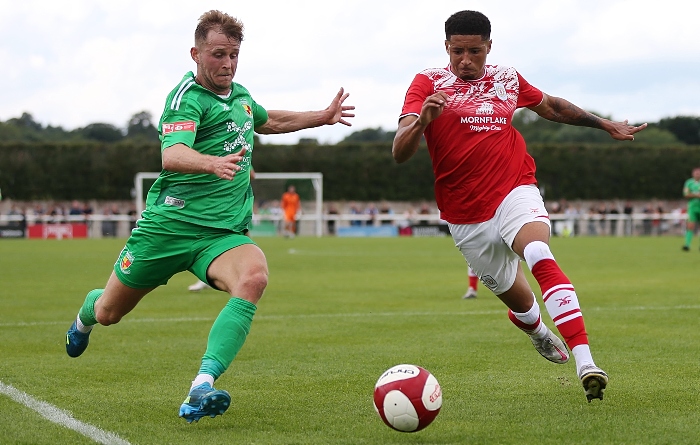 First-half - David Webb and opposition player eye the ball (1)