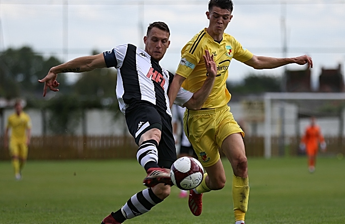 First-half - Joe Malkin fights for the ball (1)