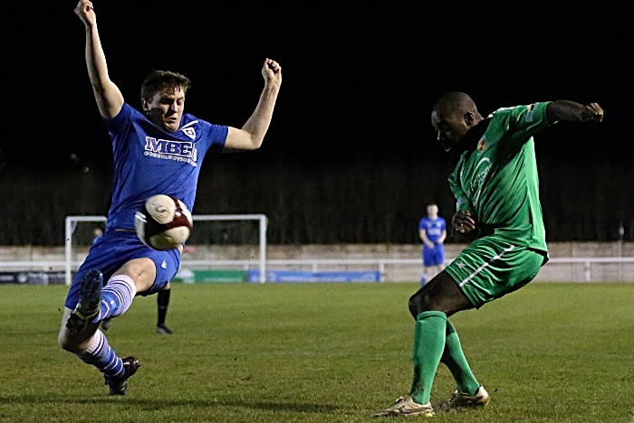 First-half - Joe Mwasile crosses the ball (1)