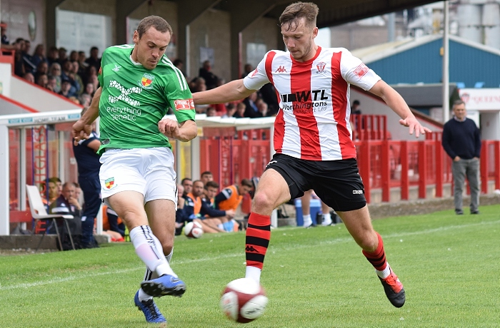 First-half - Joel Stair crosses the ball (1)