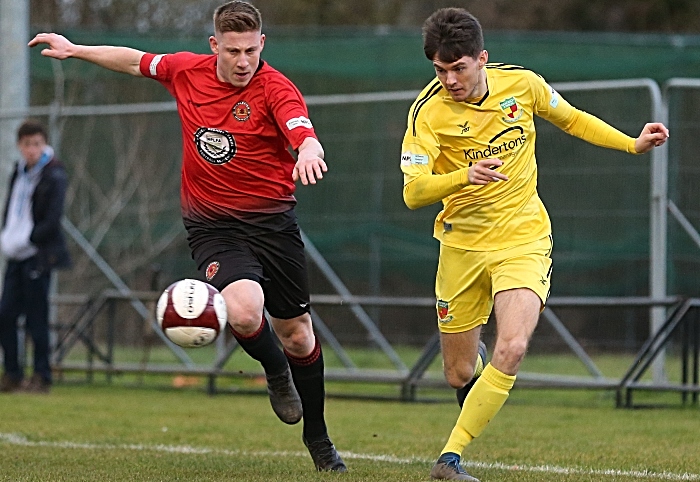 First-half - Matty Devine crosses the ball (1)