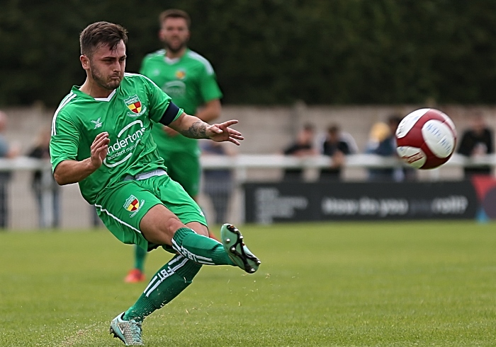 First-half - Nantwich Town captain Caspar Hughes crosses the ball (1)