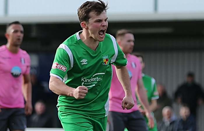 First-half - Nantwich Town goal - Sean Cooke celebrates his penalty (1)