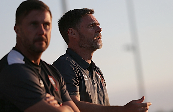 First-half - Salford City manager Graham Alexander shouts his orders (1)