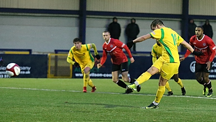 First-half - first Nantwich Town goal via a penalty from Sean Cooke