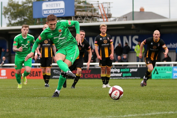 First-half - first Nantwich goal - Dan Cockerline slots his penalty into the bottom corner (1)