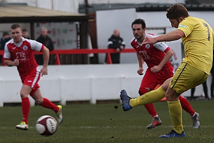 First-half - first Nantwich goal - James Lawrie (1)