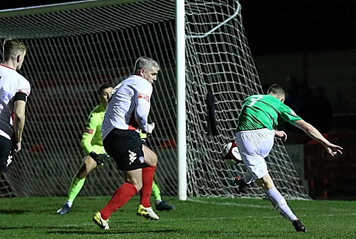 First-half - first Nantwich goal - Scott McGowan shoots and scores (1)