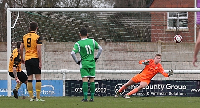 First-half - second Congleton Vale Rovers goal via penalty from No.10 Damon Oakes (1)