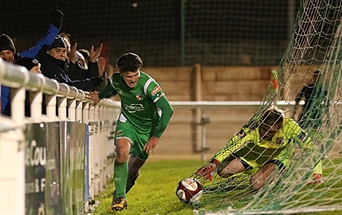 First-half - winning goal - Joe Morgan pounces on a rebound to score and celebrates (1)