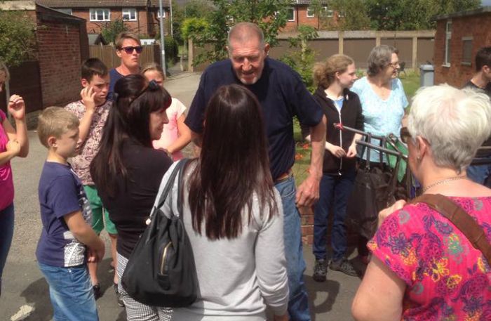 Flash with his supporters in Nantwich