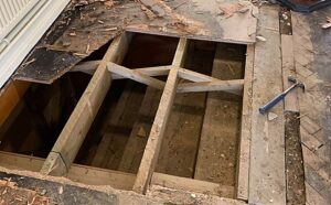 Original Nantwich Civic Hall staircase uncovered during refurb work