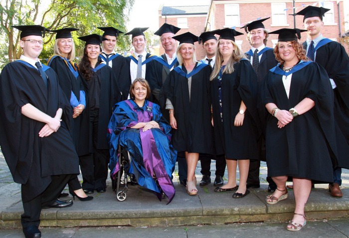 Foundation Degree Garden and Landscape Design and BSc (Hons) Landscape Design and Management grads with Tanni Grey Thompson