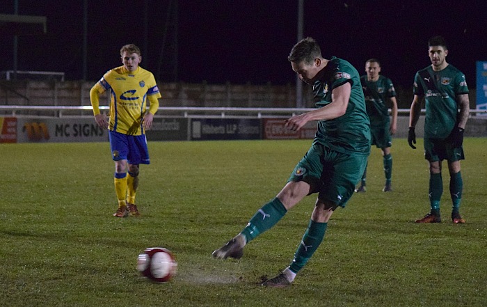 Fourth Nantwich goal - Ryan Brooke scores from a penalty