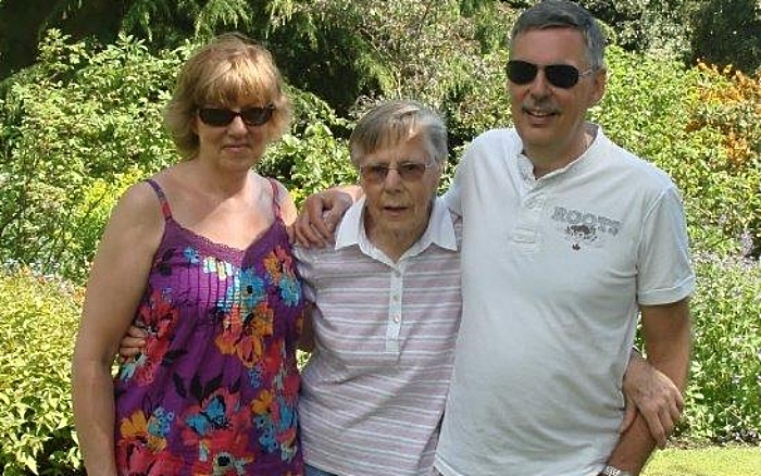 100th birthday - Fred with John and Jenny at the Dorothy Clive garden (1)