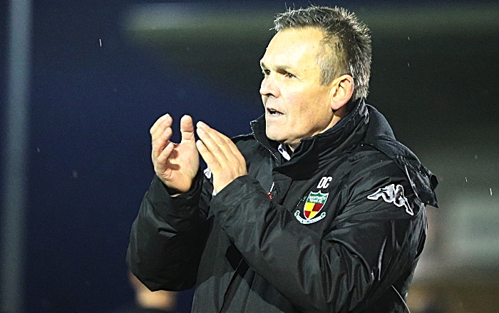 Full-time - Nantwich Town FC Manager Dave Cooke thanks the fans for their support (1)