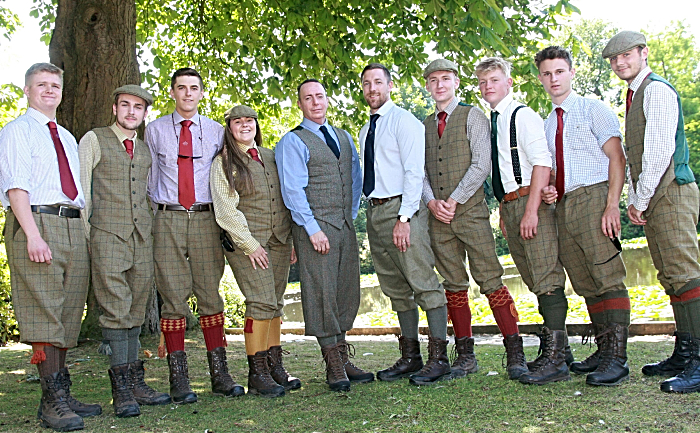 GAME MGT group l-r Lewis Dimelow, Liam Kinch, Connah Baker, Jess Shea, course managers Gerald Hunston and Matthew Goodall, Jack Jones, Liam Wagstaff, Ben Pester and James Coles (1)