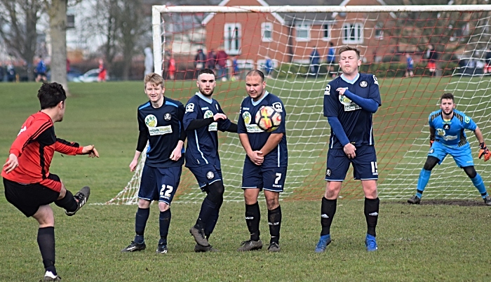 Haslington FC freekick at goal (1)