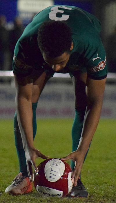 Ibou Touray prepares his winning penalty goal