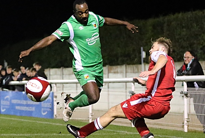 Joe Mwasile is tackled by Nathan Fox (1)