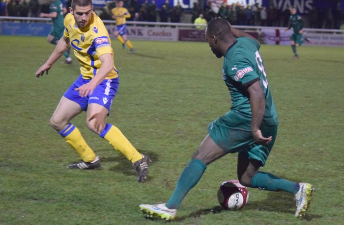 Joe Mwasile wrong-foots a defender