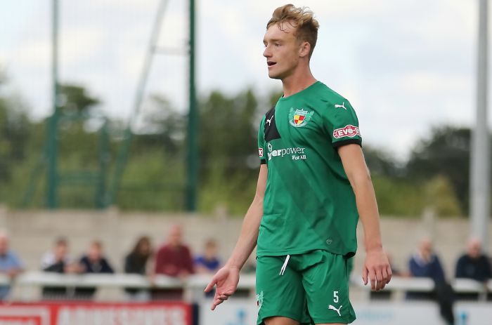 Man of match against Whitby Town Jon Moran, Nantwich Town defender