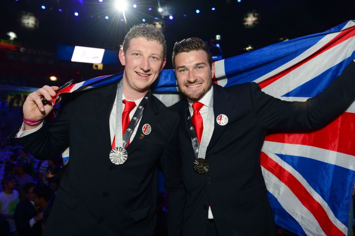 Jonathan Gill and Matt Beesley SILVER (right) medal landscape Gardening WorldSkills Sao Paulo 2015