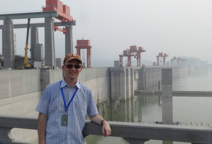 Jonathan White at the Three Gorges Dam project in China