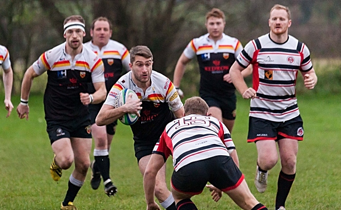 Josh Mcshane crashing through for C&N v Mossley Oak