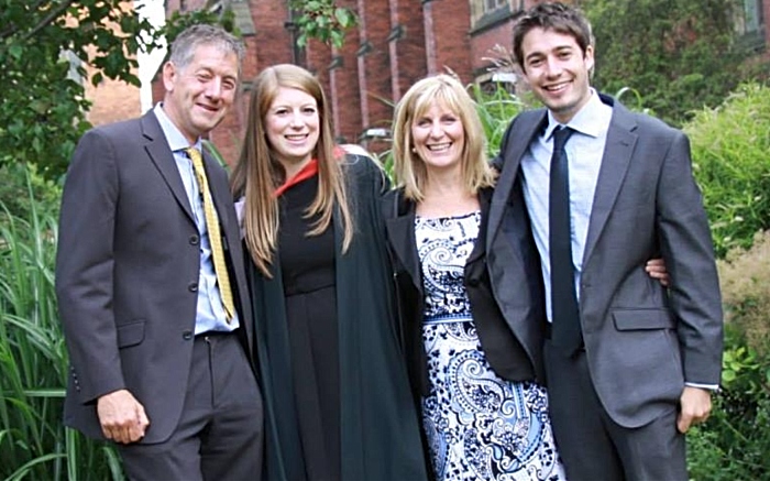 Katy Sutcliffe with dad and family