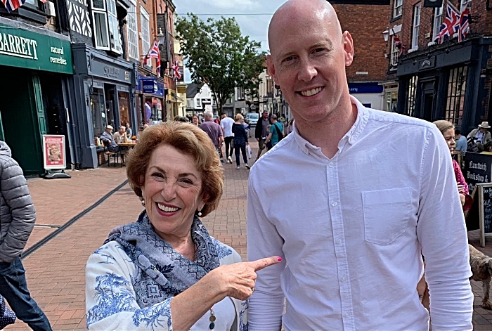 Kieran Mullan and Edwina Currie in Nantwich