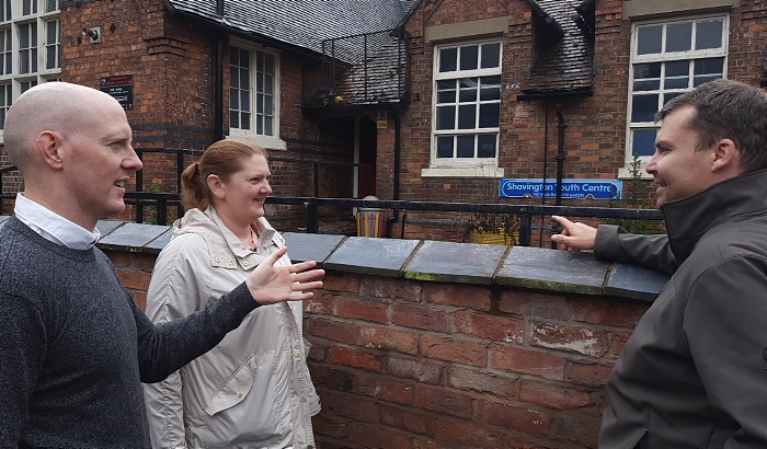 Kieran meeting with parish councillors Russel Jones and Claire Hackett (1)