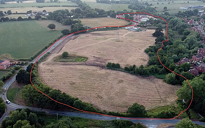 Kingfisher Reach housing estate between A530 and foreground