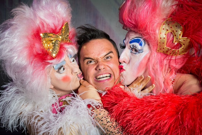 L-R Darren Southworth, Gareth Gates, Richard Foster King, cinderella panto crewe lyceum