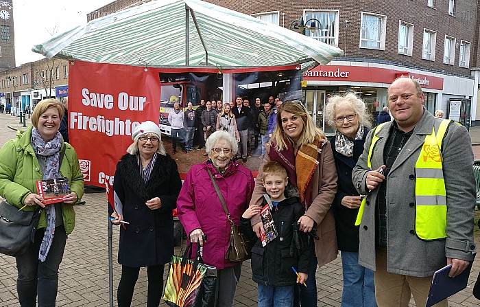 Laura Smith MP and Labour party campaigners in Crewe fighting for fire station provision