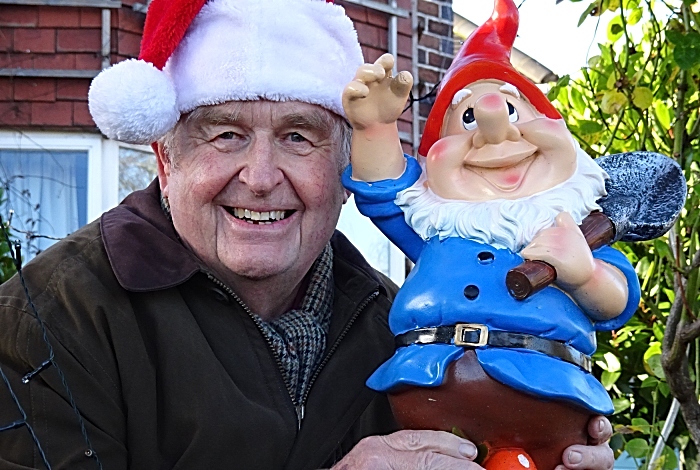 Laurence Perry and one of his gnomes