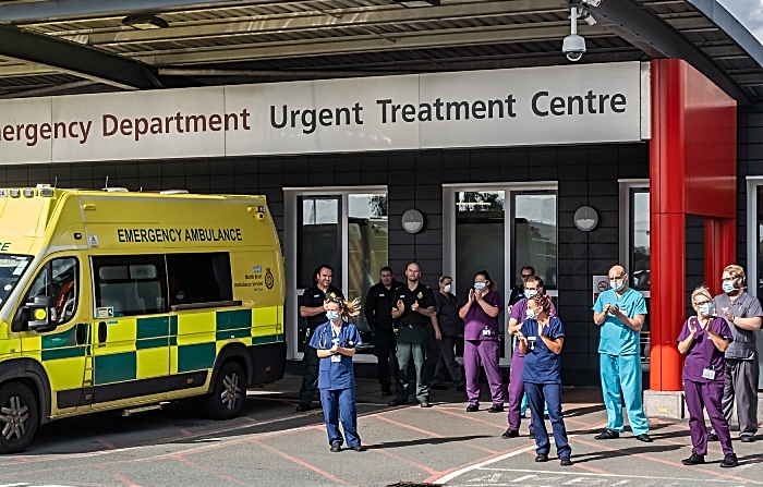 Leighton Hospital staff join in Clap for NHS