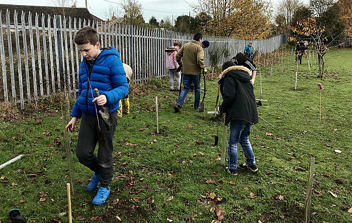 Lettie Spencer tree planting in willaston