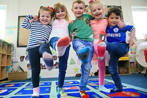 Nantwich children wear Silly Socks for Down’s Syndrome fundraiser