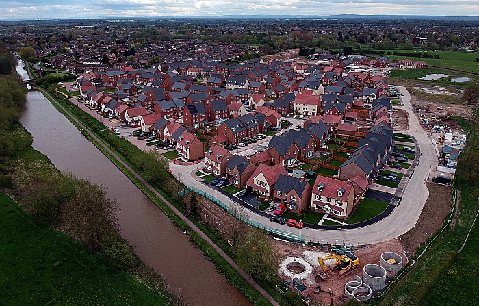 Malbank Waters housing development - Queens Drive - Nantwich - aerial shot