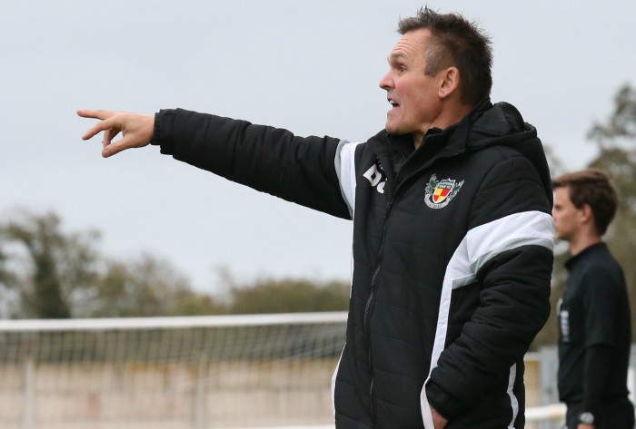 pre-season Ashton defeat - Manager Dave Cooke gives orders