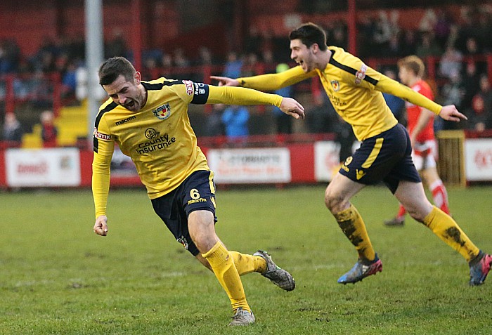 Workington - Matt Bell celebrates his goal