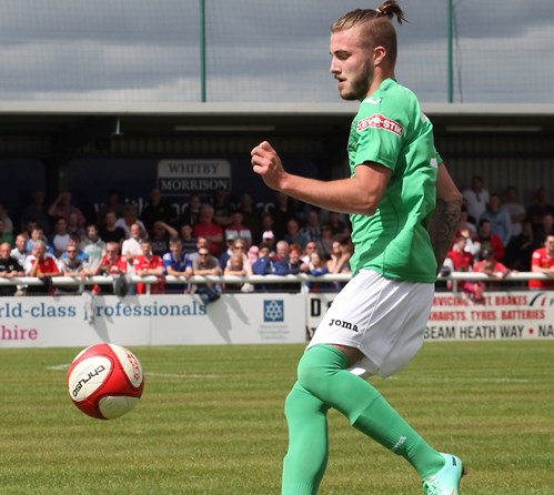 Max Harrop of Nantwich Town, scored winner against Halesowen Town