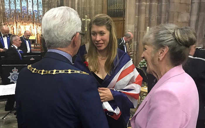 Mayor of Cheshire East Council Councillor Arthur Moran talks to Emma Brown